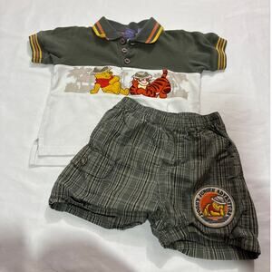 Vintage Y2k Disney Winnie the Pooh Tigger Embroidered 2 Piece Set 18M Outfit
